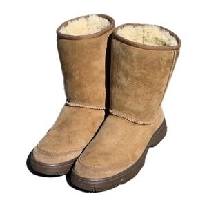 UGG Australia Ultra Short Ankle Chestnut Boots Size 7W Women's Shoes s/n #5225